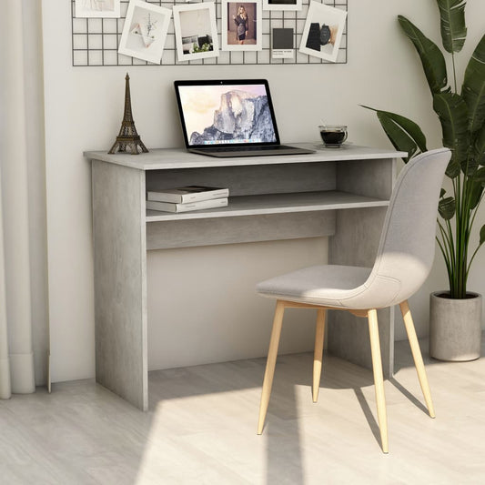 Desk Concrete Grey 90x50x74 cm Engineered Wood
