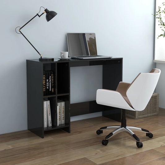 Notebook Desk High Gloss Black 102,5x35x75 cm Engineered Wood