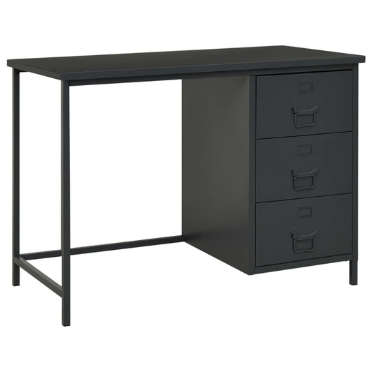 Industrial Desk with Drawers Anthracite 105x52x75 cm Steel