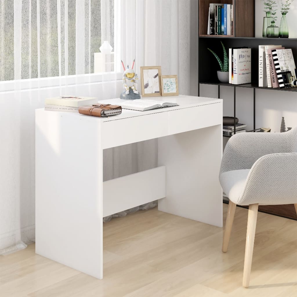 Desk White 101x50x76,5 cm Engineered Wood