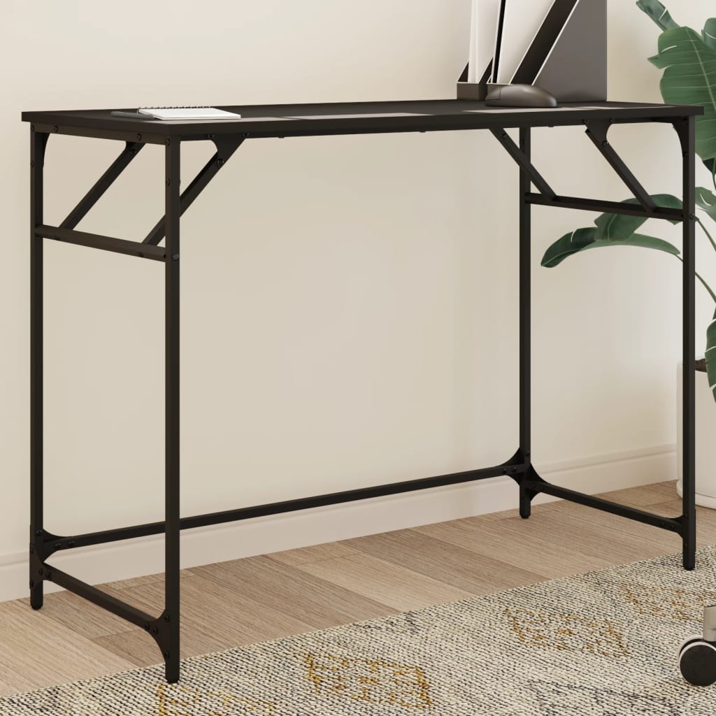 Desk Black 100x45x76 cm Engineered Wood and Powder-coated Steel